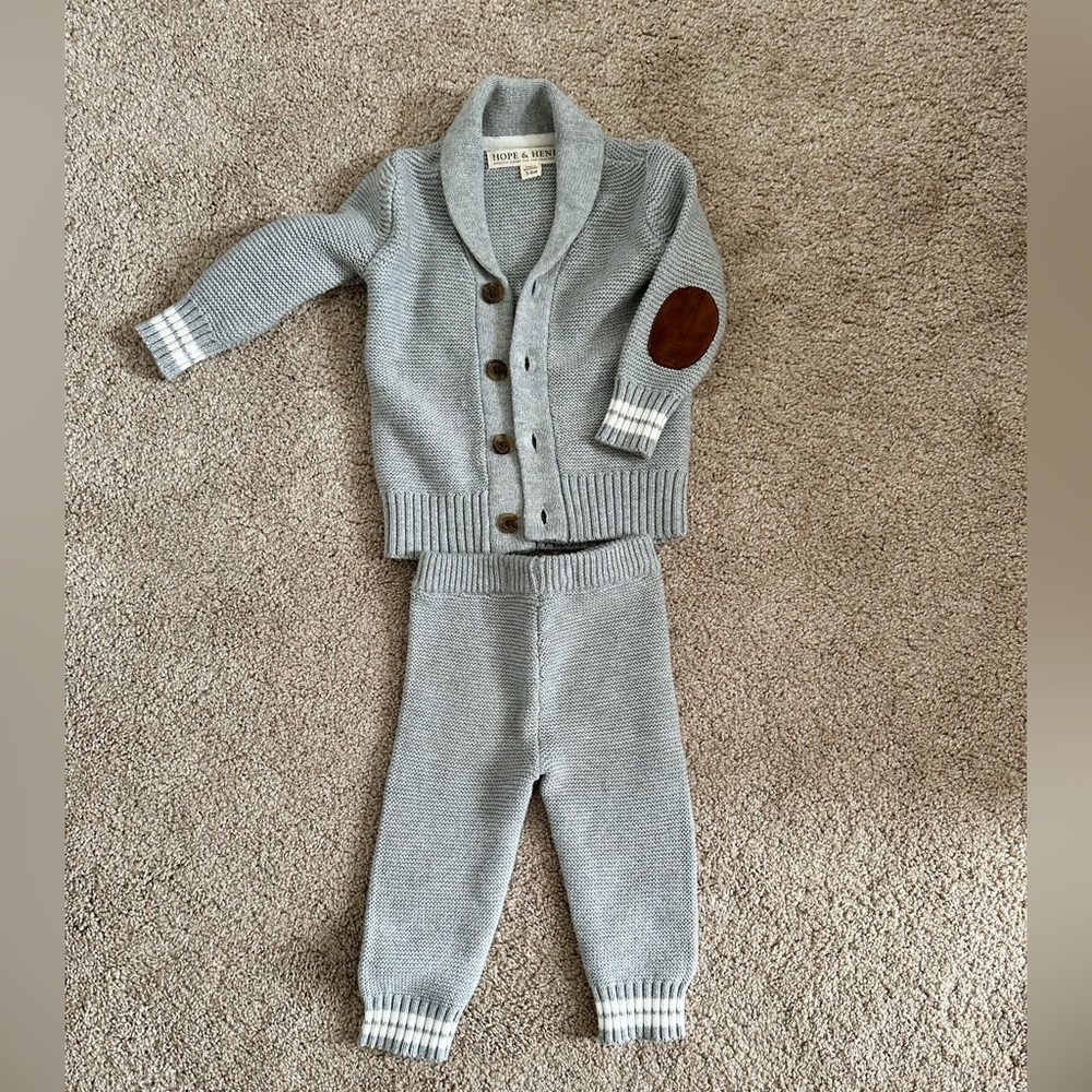 Hope and Henry Cardigan and Sweater Legging Set-  3-6 month NWOT